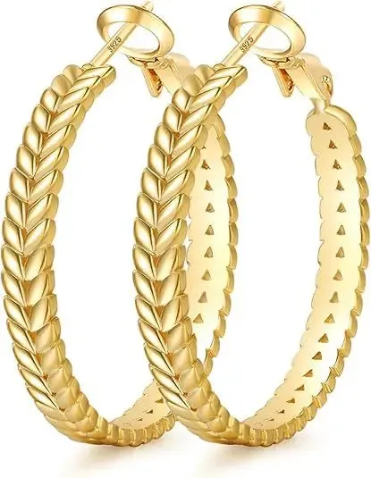 Fashion Wheat Ring Silver Earrings