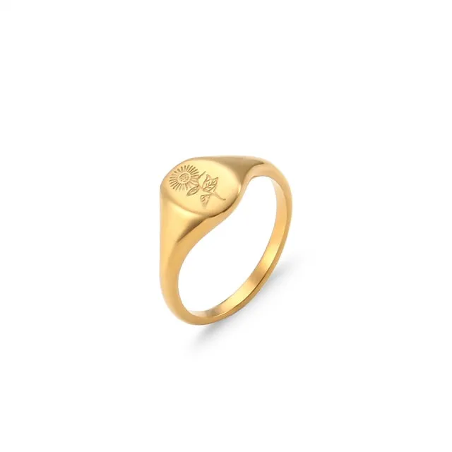 FashionSierra - Handmade Tarnish Free Stainless Steel 18k Gold  Rings