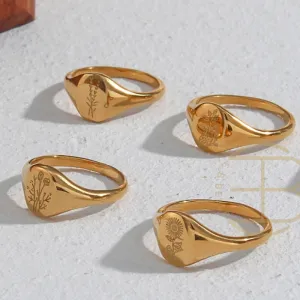 FashionSierra - Handmade Tarnish Free Stainless Steel 18k Gold  Rings