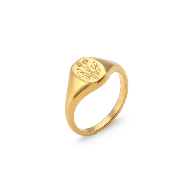 FashionSierra - Handmade Tarnish Free Stainless Steel 18k Gold  Rings