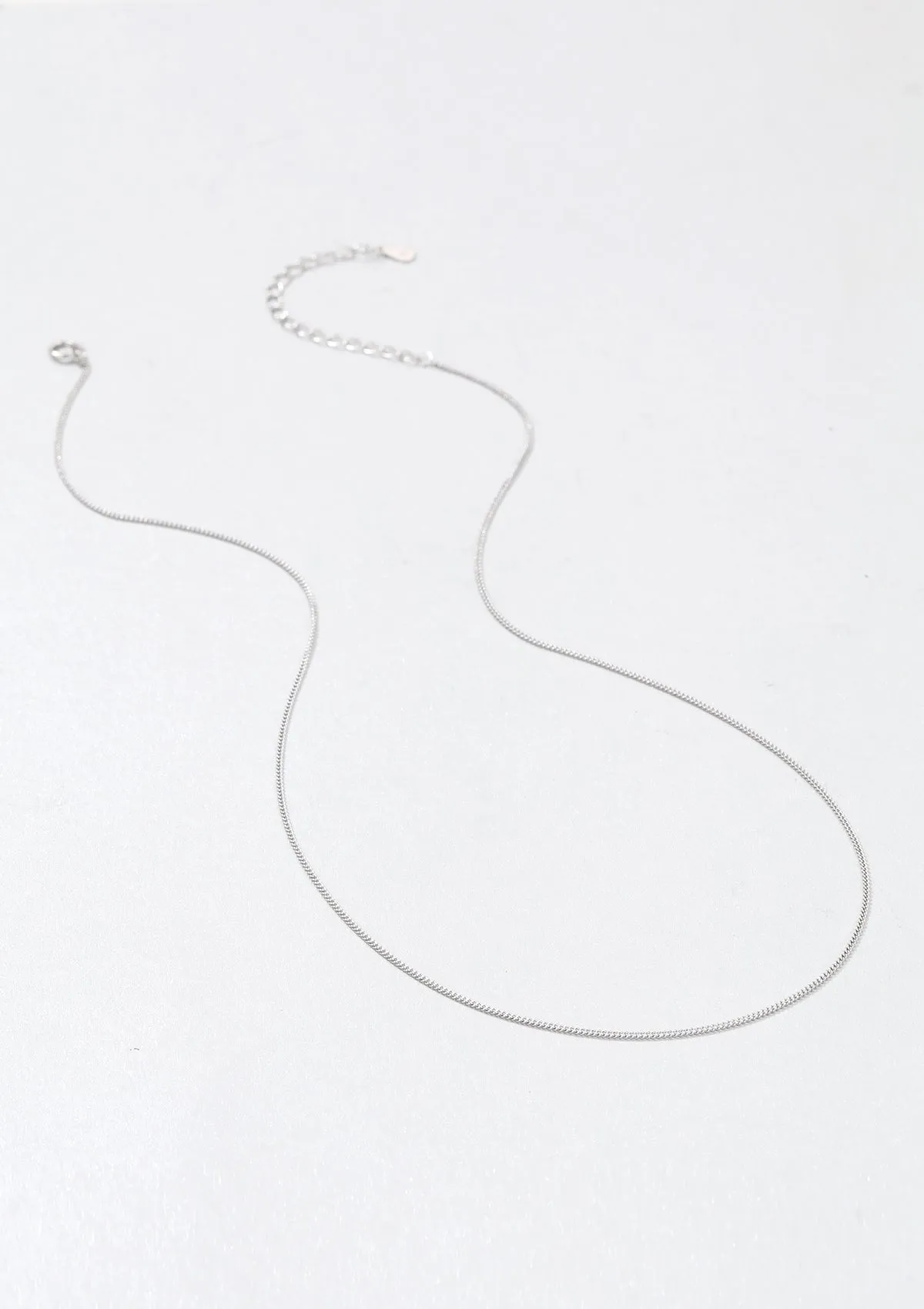 Fine Textured Chain Necklace Sterling Silver