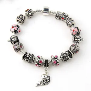 Fish Charm Chamilia Bracelet 925 Tibetan Silver Murano Glass For Women Fashion European Style Jewelry