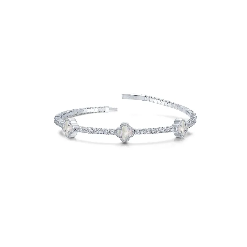 Flexible Station Tennis Bracelet - Mother of Pearl