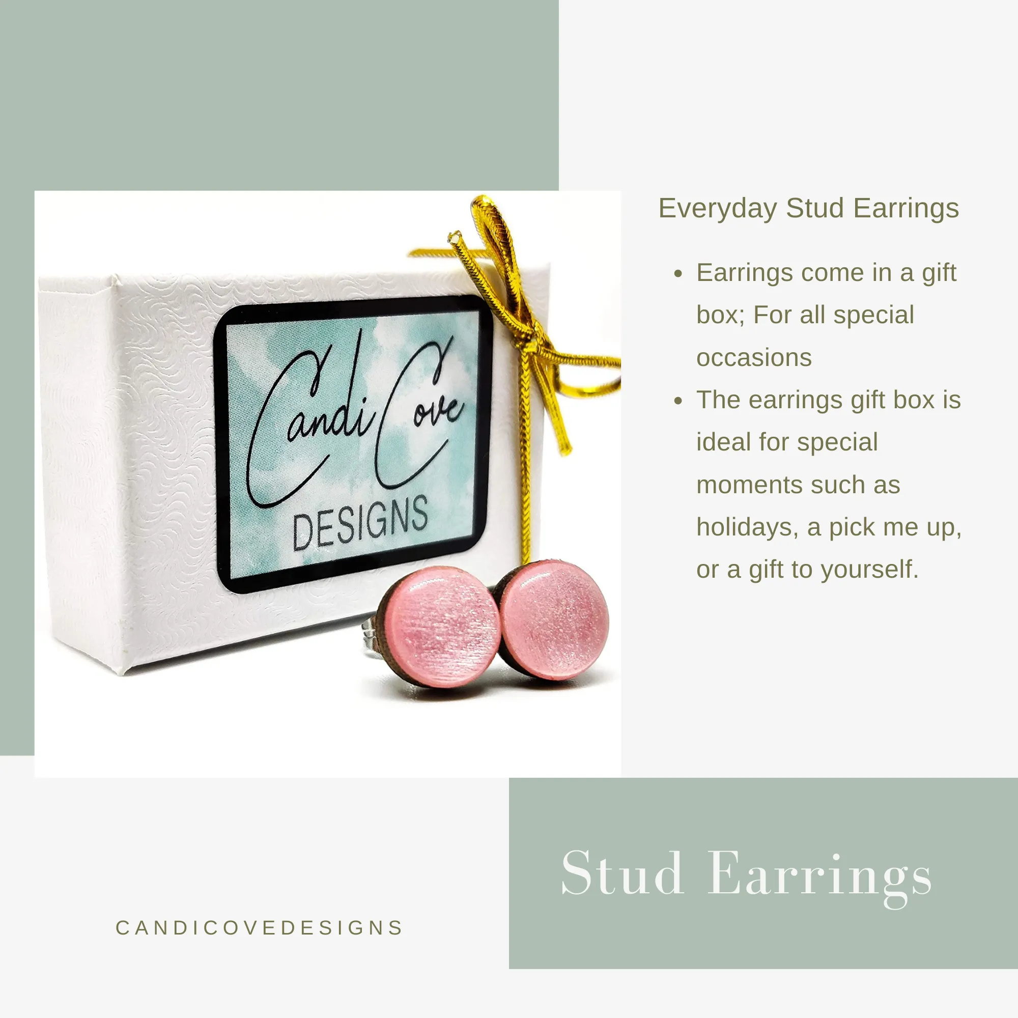 Football Stud Earrings by Candi Cove Designs