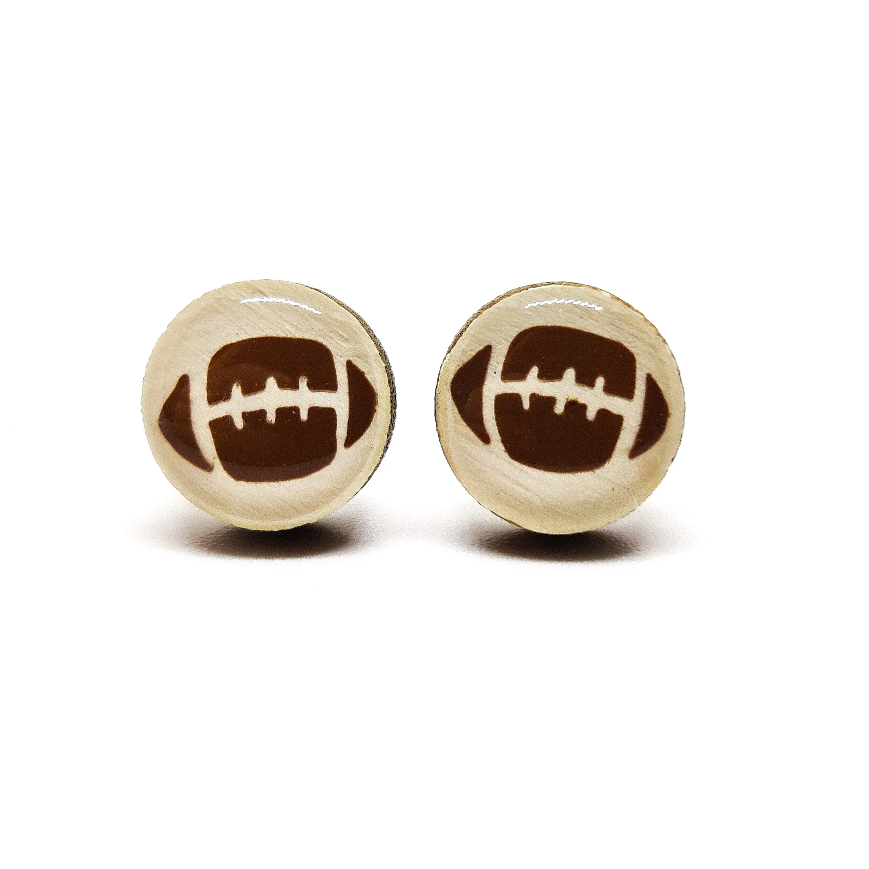 Football Stud Earrings by Candi Cove Designs