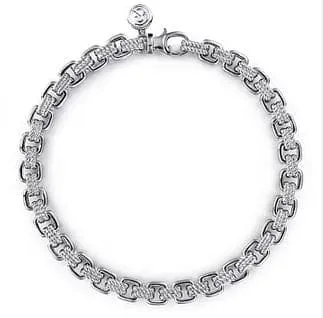 Gabriel & Co. Sterling Silver Boxy-Style Chain Bracelet