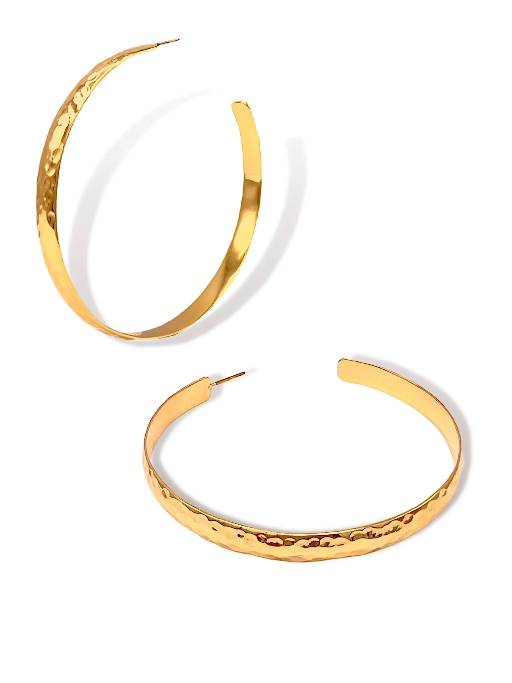 Galilea Textured Hoop Post Earrings