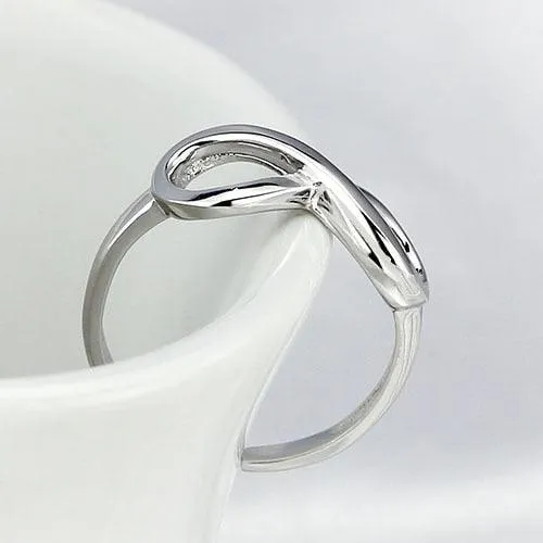 Genuine 925 Sterling Silver Resizable Infinity Ring, Fashion