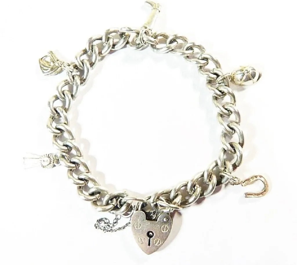 Gifts For Horse Lovers Equestrian Themed Hallmarked Sterling Silver Charm Bracelet 1977