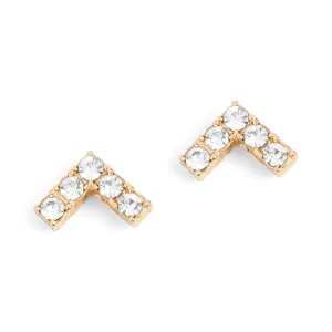 Gold Fashion Arrow with Stones Stud Earrings - Final Sale