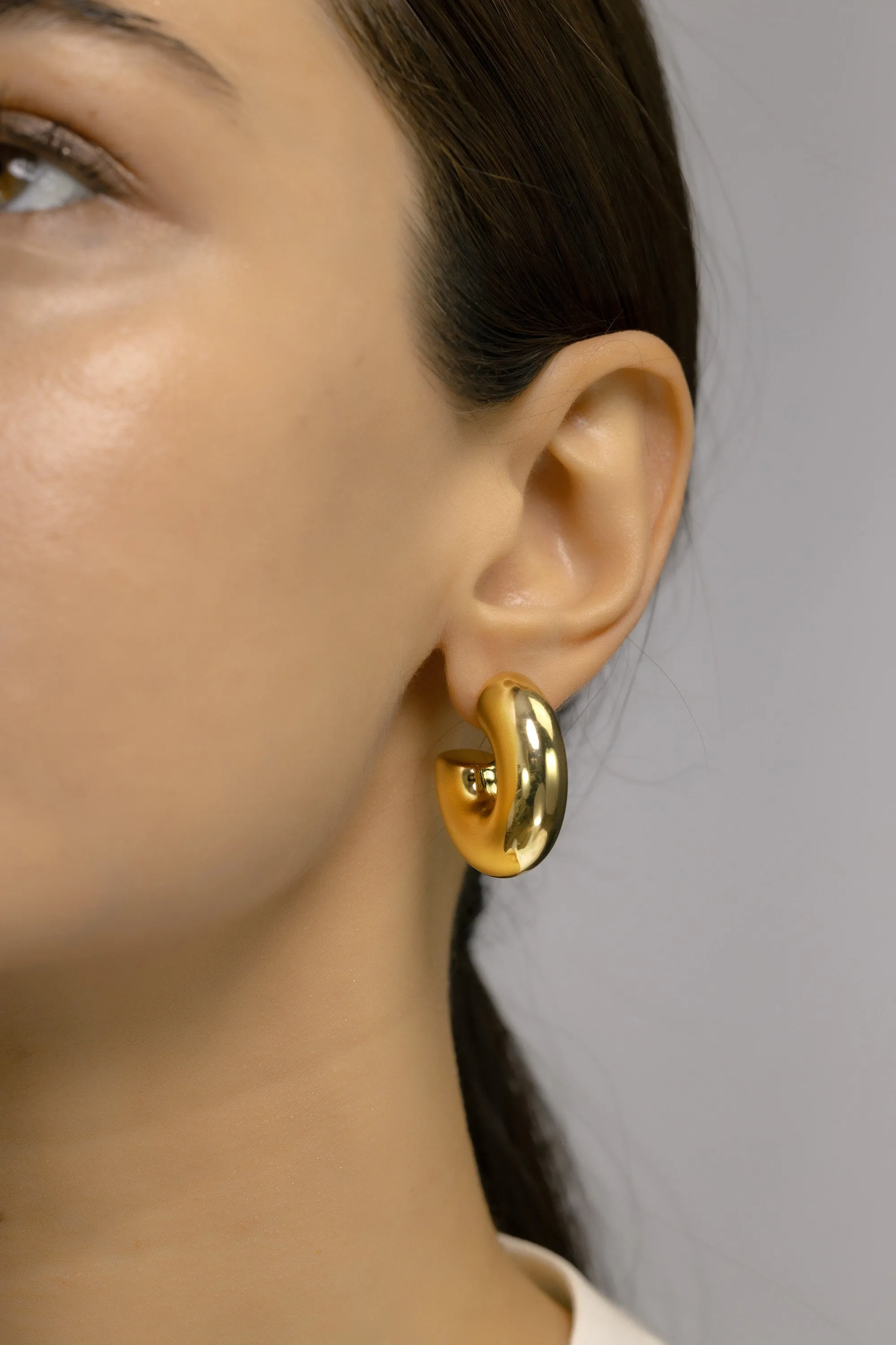 Gold Hoop earrings with ball back