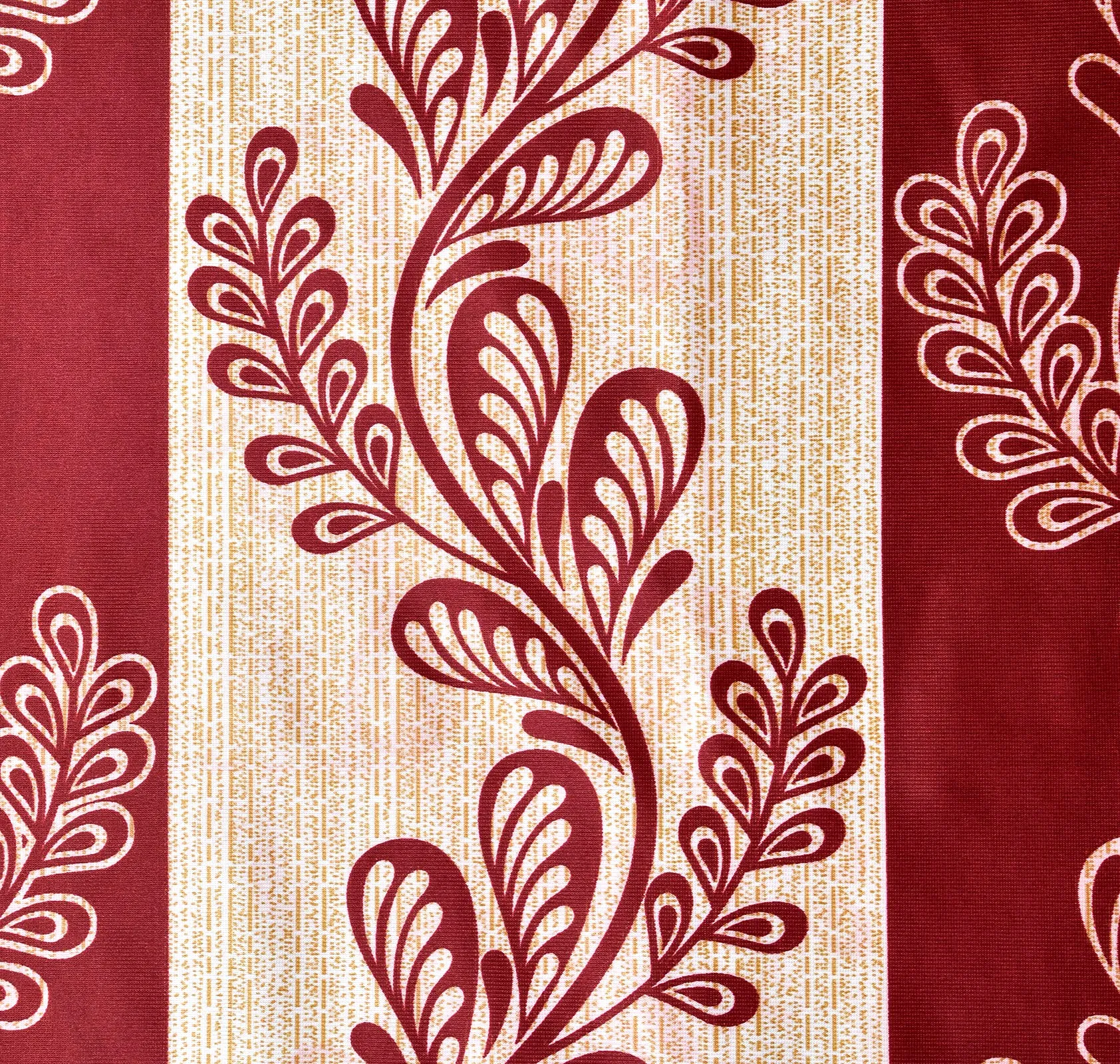 Heart Home Leaf Printed 7 ft Door Curtain for Living Room, Bed Room, Kids Room with 8 Eyelet- Pack of 2 (Maroon)-Hs43Hearth25595(Polyester_Red)