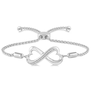 HEART INFINITY ADJUSTABLE BRACELET IN STERLING SILVER