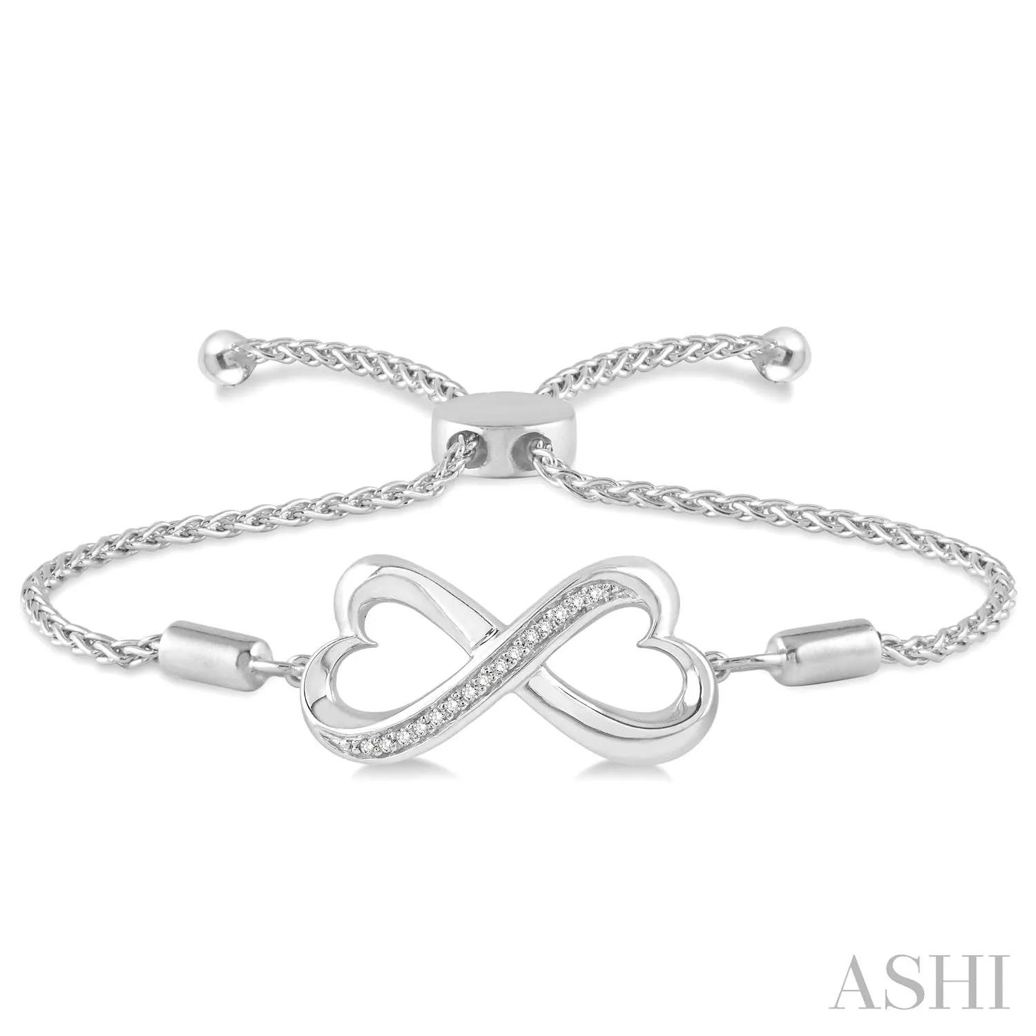 HEART INFINITY ADJUSTABLE BRACELET IN STERLING SILVER