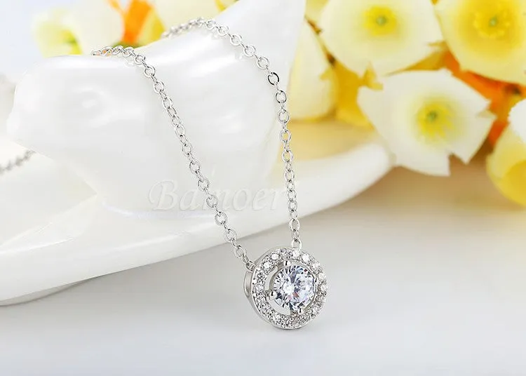 High Quality  Silver Bridal Round Jewelry Set