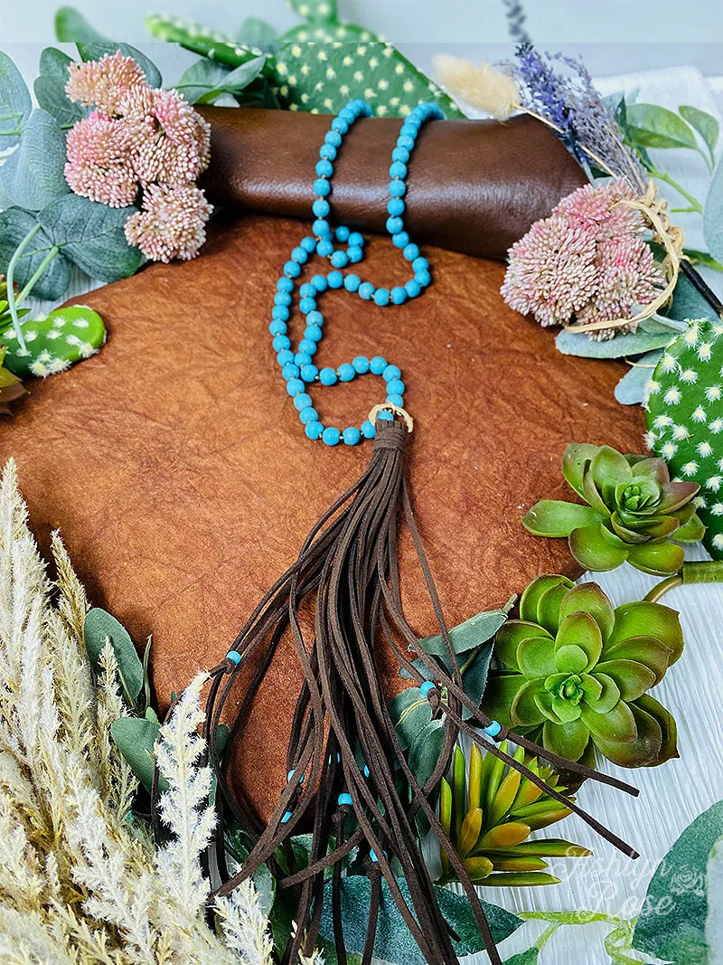 Howdy Cowboy  Turquoise Beaded Necklace