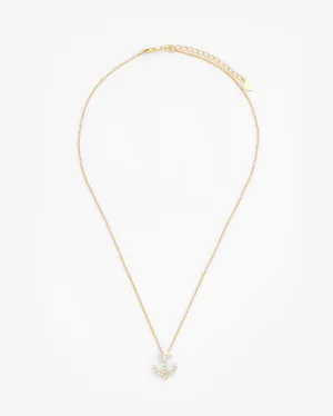 Iced Anchor Necklace - Gold