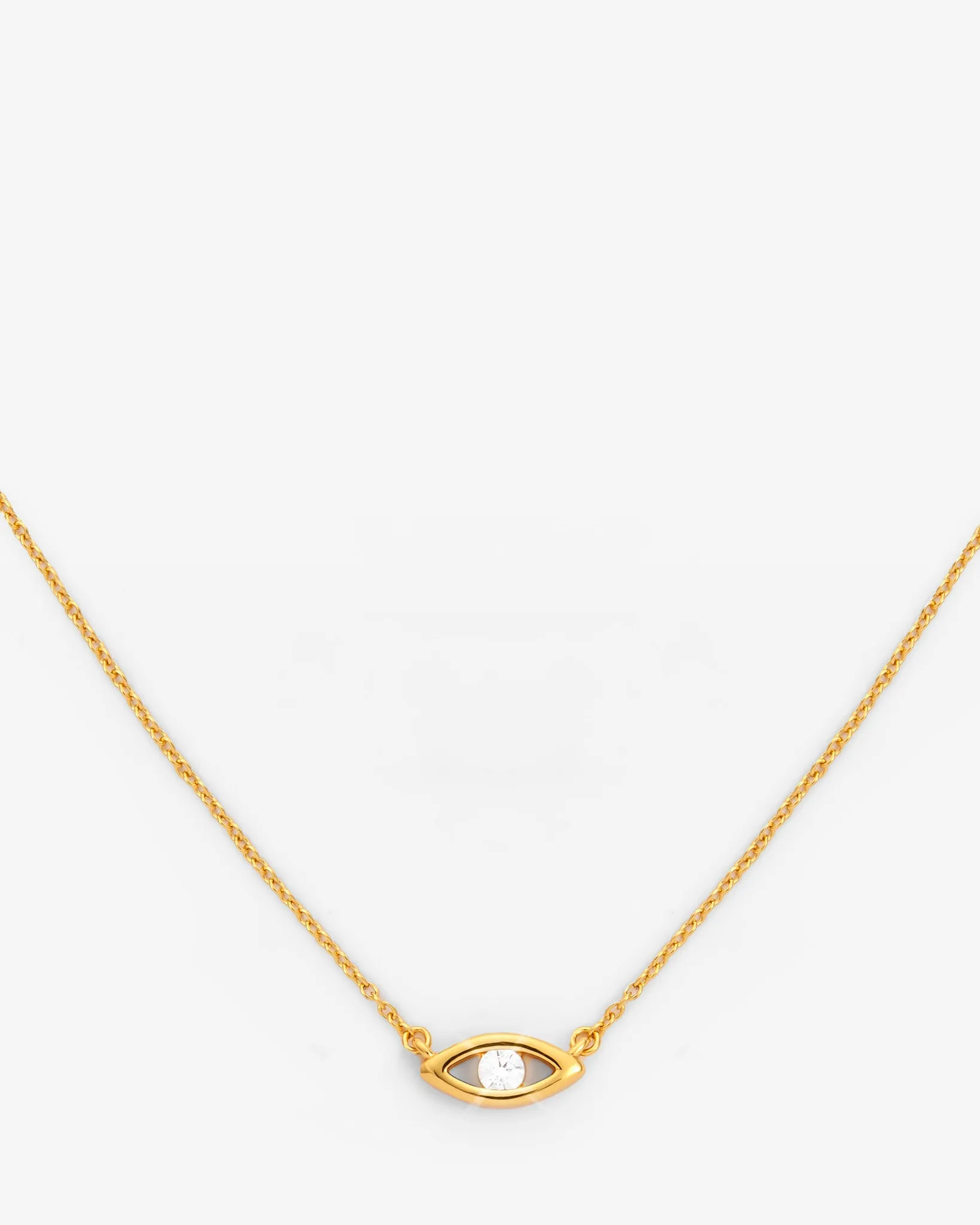 Iced Mini Evil Eye Necklace - Gold