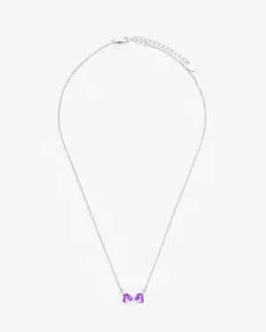 Iced Ribbon Necklace Purple