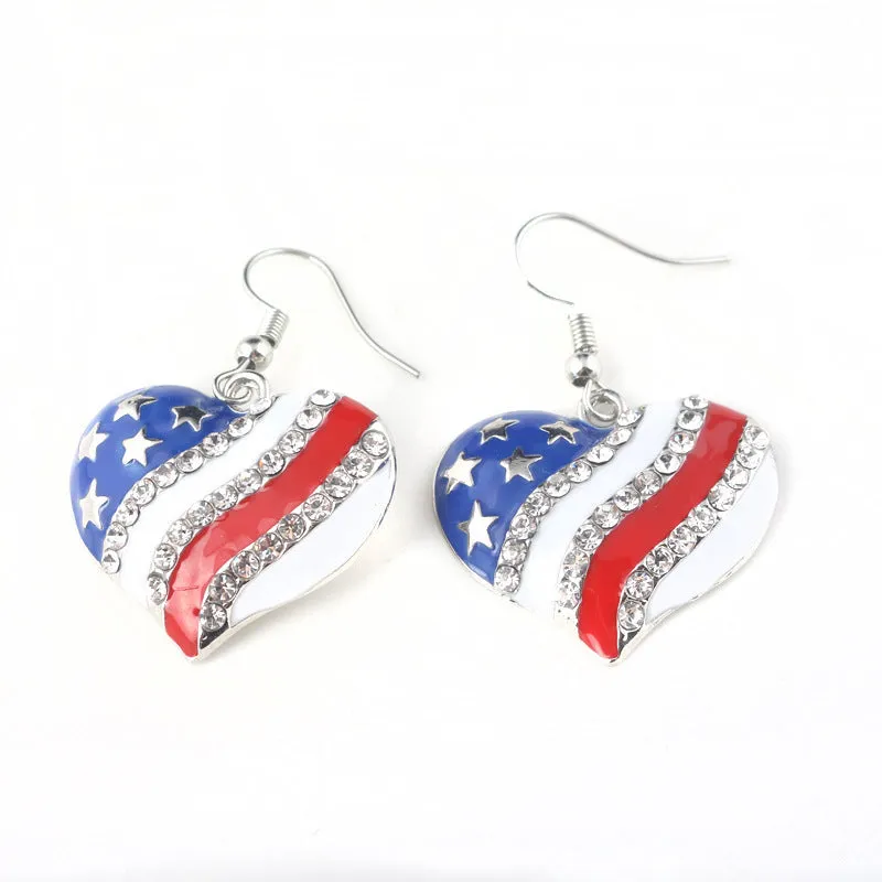 Independence Day American Flag Soft Metal Earrings