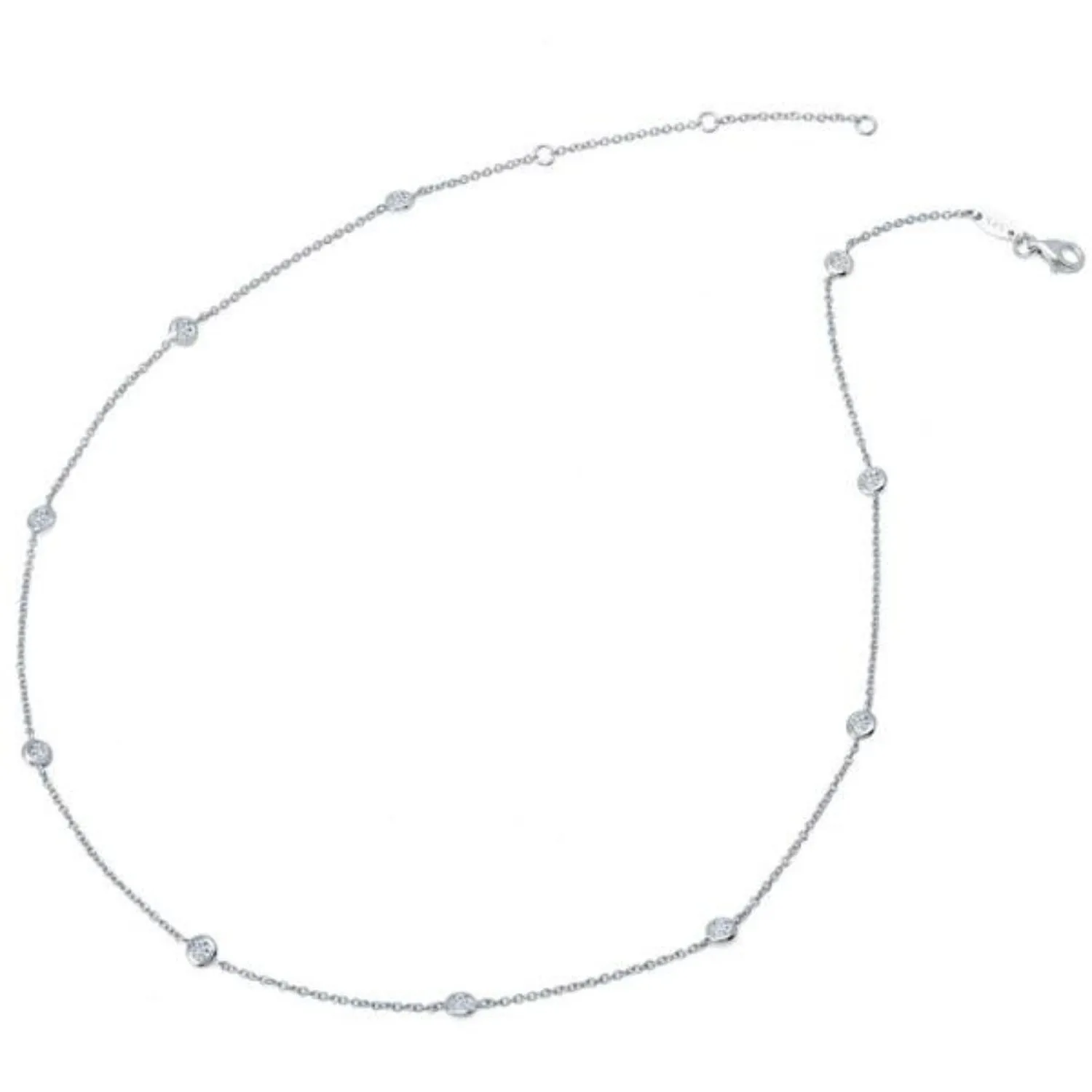 Lafonn Simulated Diamond by the Yard Round Cut Bezel Set Necklace