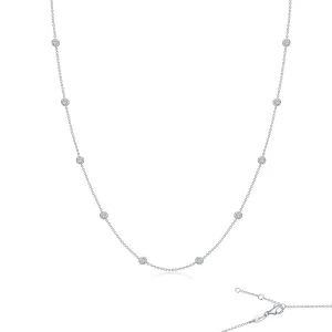 Lafonn Simulated Diamond by the Yard Round Cut Bezel Set Necklace