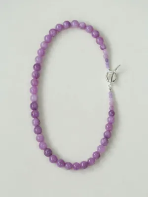 Lavender Grapevine Gemstone Beaded Necklace