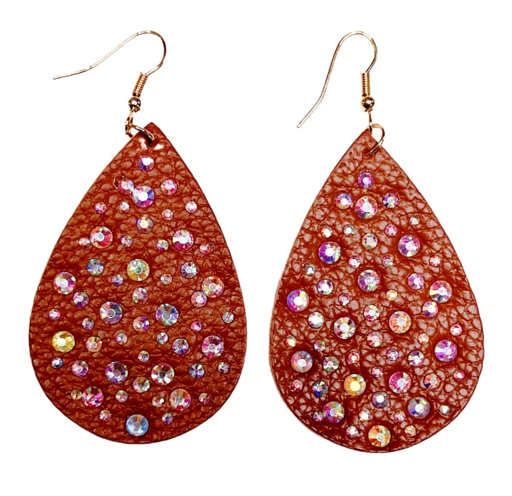 Leather Drop Earrings - Multiple Colors