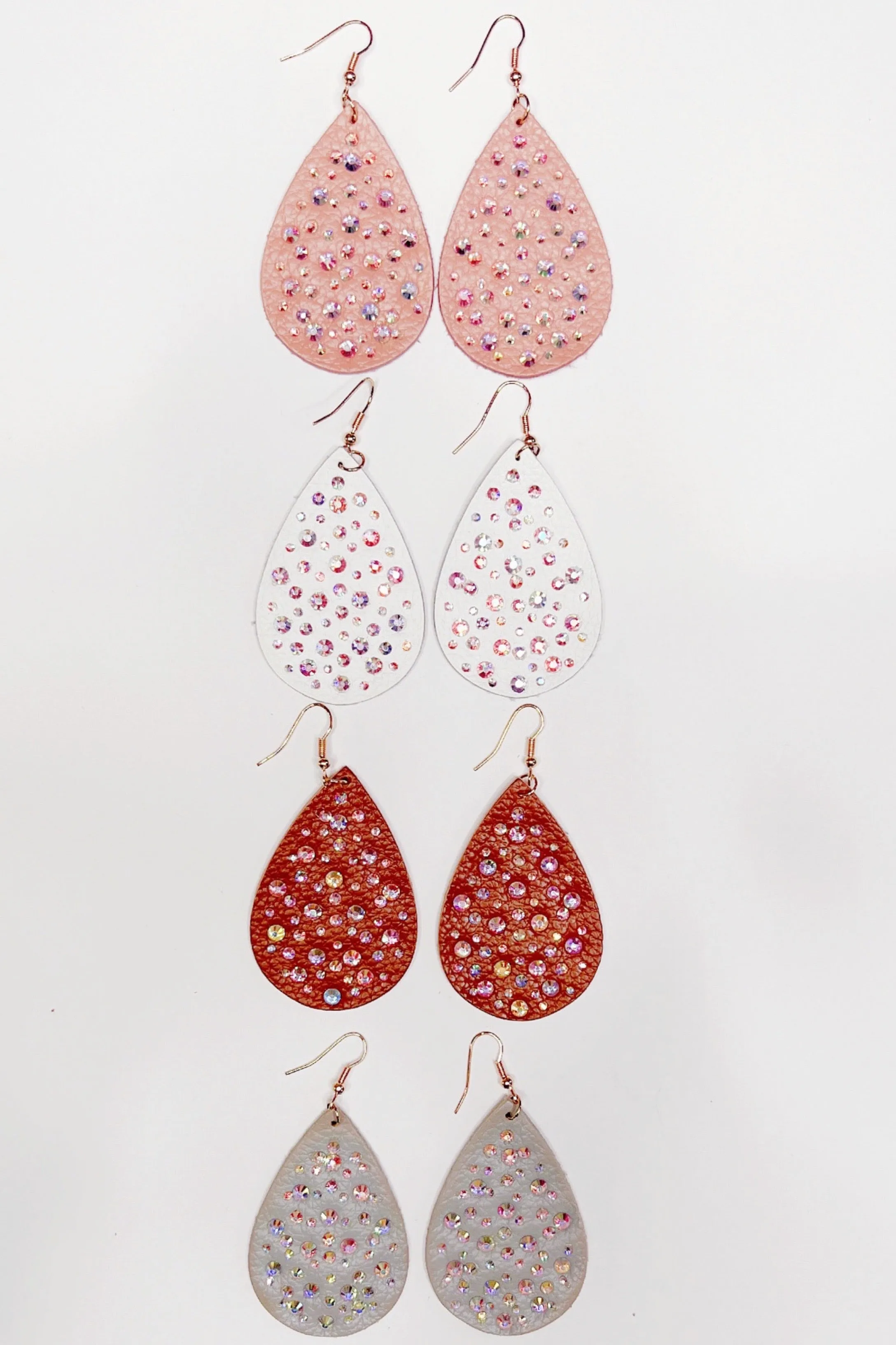 Leather Drop Earrings - Multiple Colors