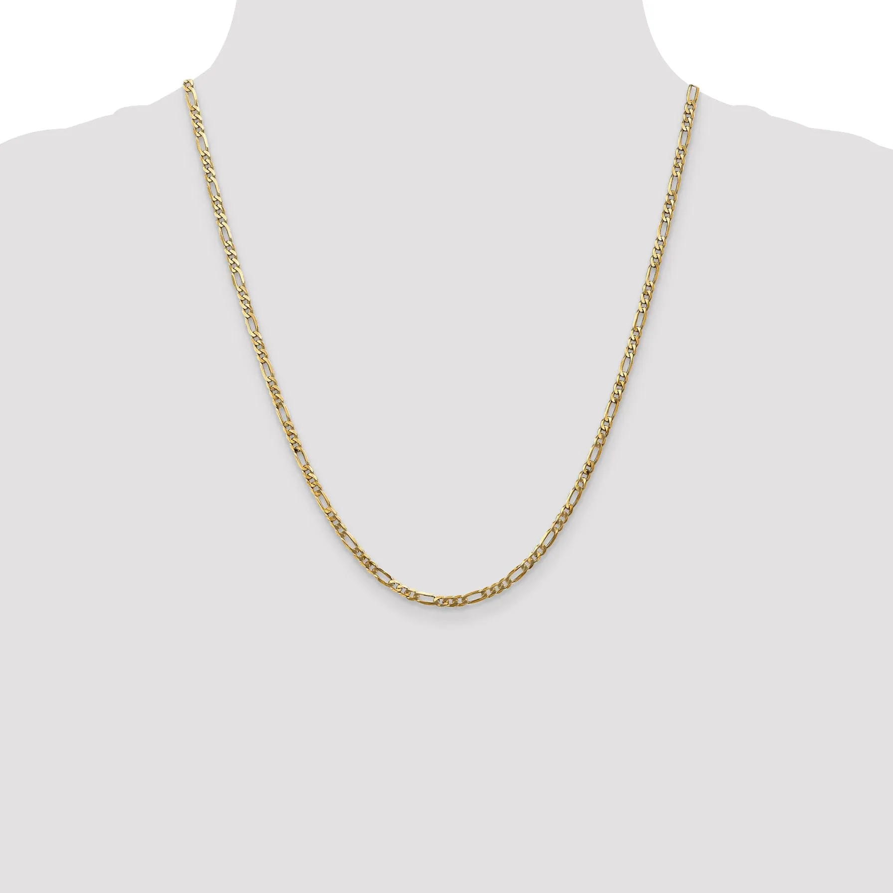 Leslie 14k Yellow Gold 3.00mm Flat Figaro Chain