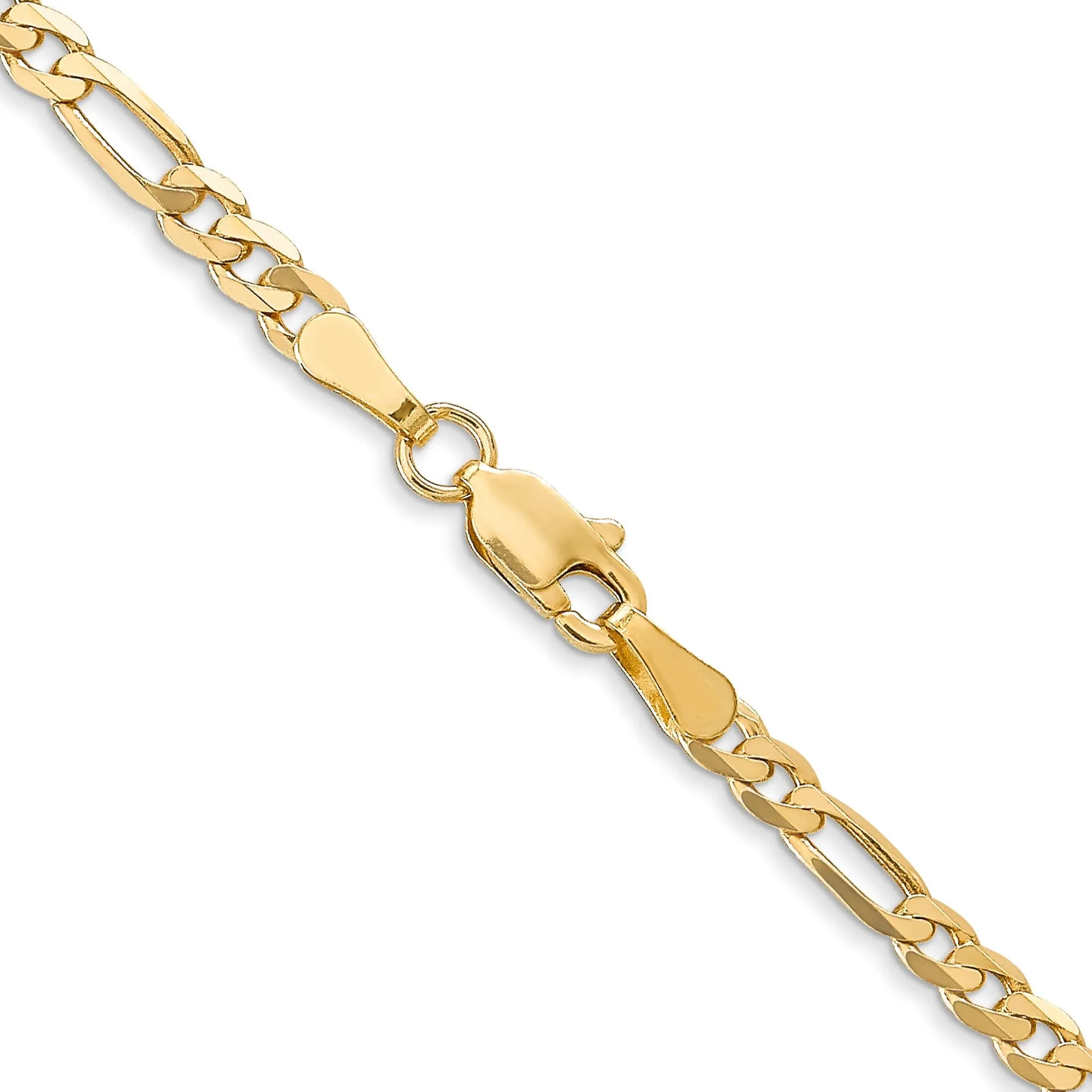 Leslie 14k Yellow Gold 3.00mm Flat Figaro Chain