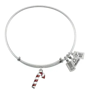 Limited Edition Candy Cane Bangle in Silver by Wind & Fire Jewelry