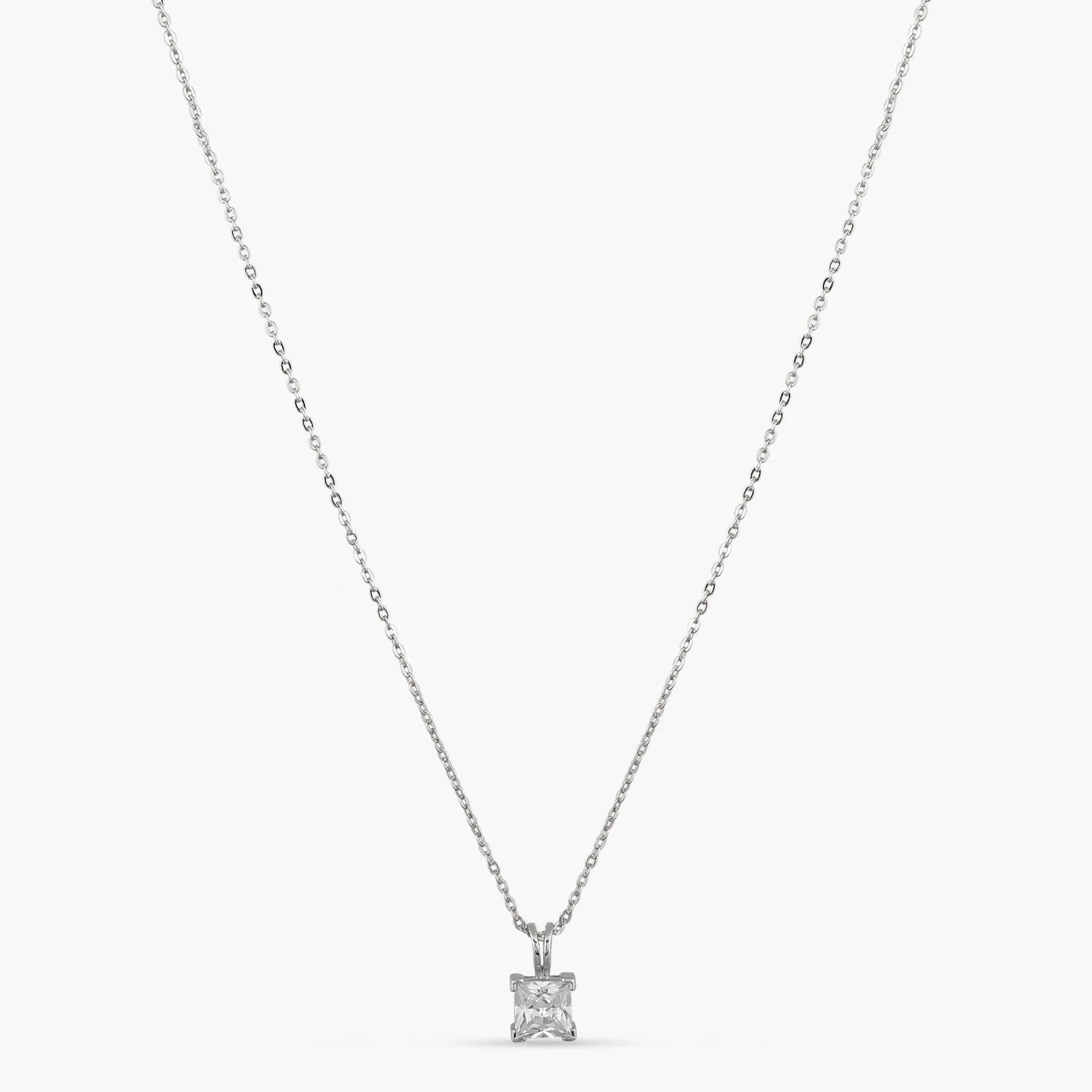 Luxe CZ Silver Pendant Necklace