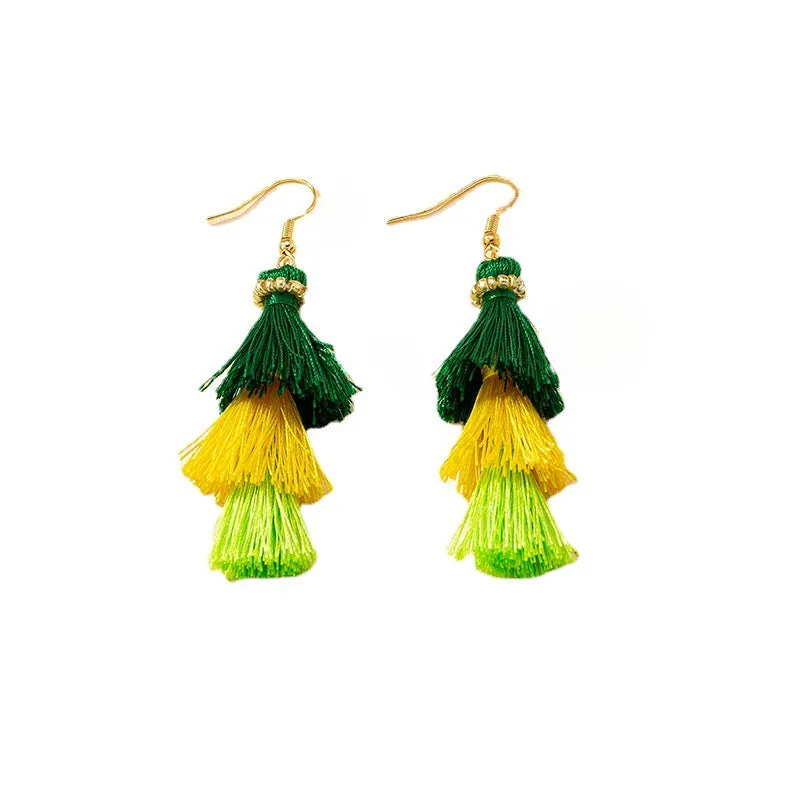 Luxurious Vienna Verve Metal Tassel Earrings with Celebrity Charm