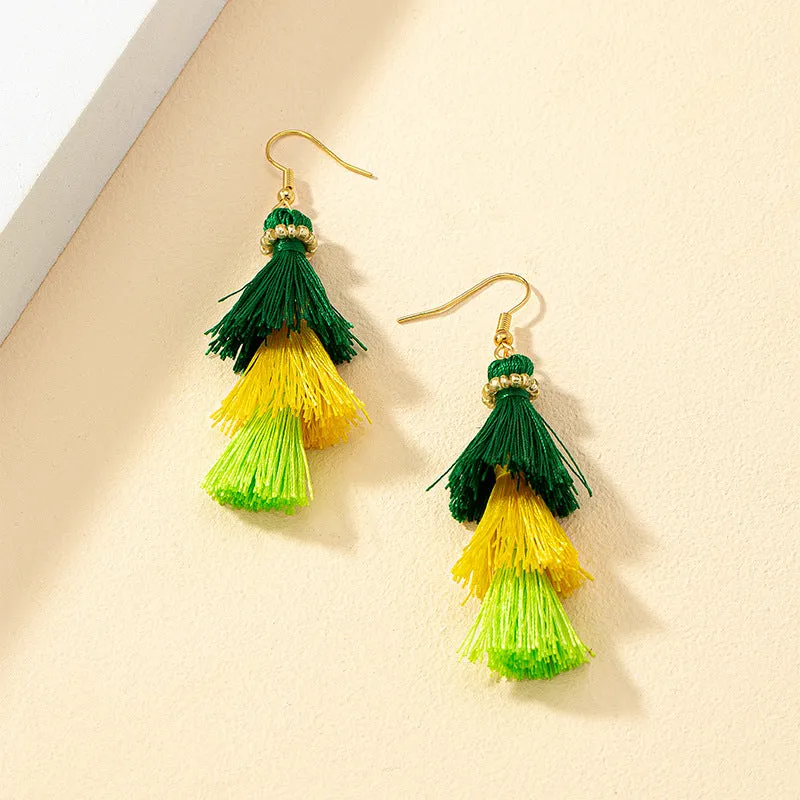 Luxurious Vienna Verve Metal Tassel Earrings with Celebrity Charm