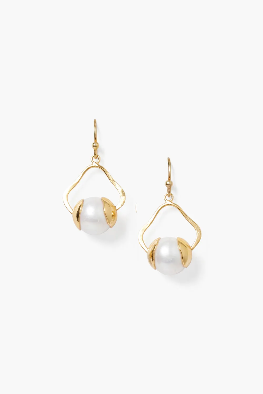 Maribel Drop Earrings White Pearl