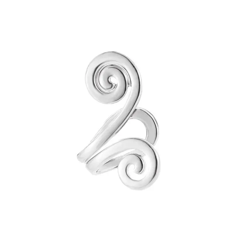 Marion – Women's Minimalist Clip-On Cartilage Ear Cuff with Swirl Design