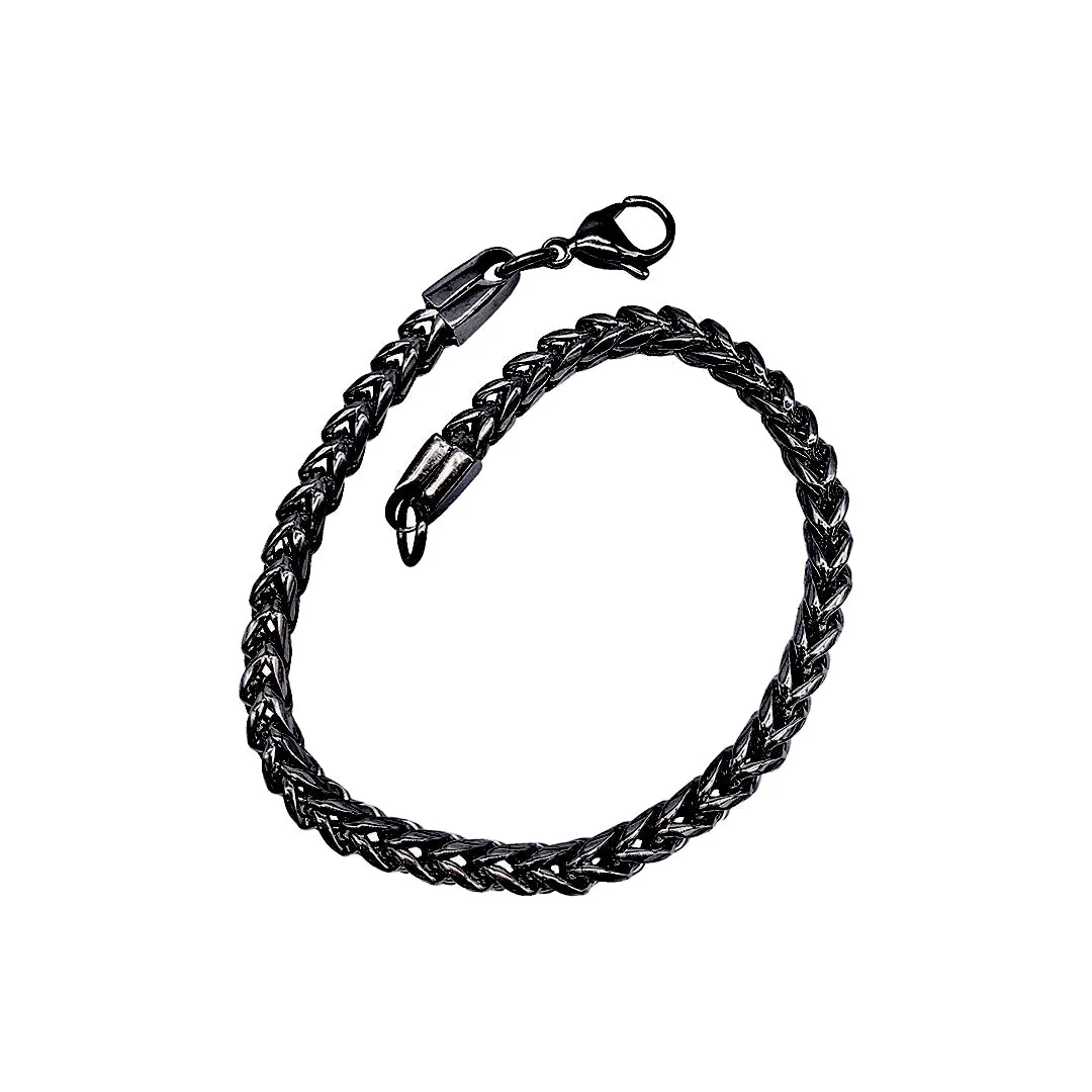 Men's Tarnish Resistant Oxidized Franco Chain Bracelet