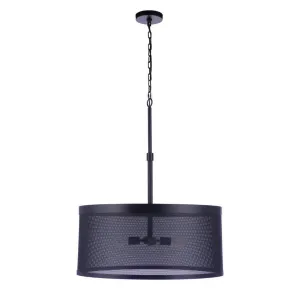 Mesh 4 Light Pendant in Flat Black