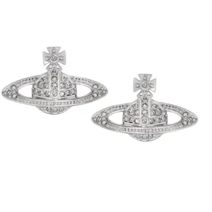 Mini Bas Relief Earrings Platinum/Crystal