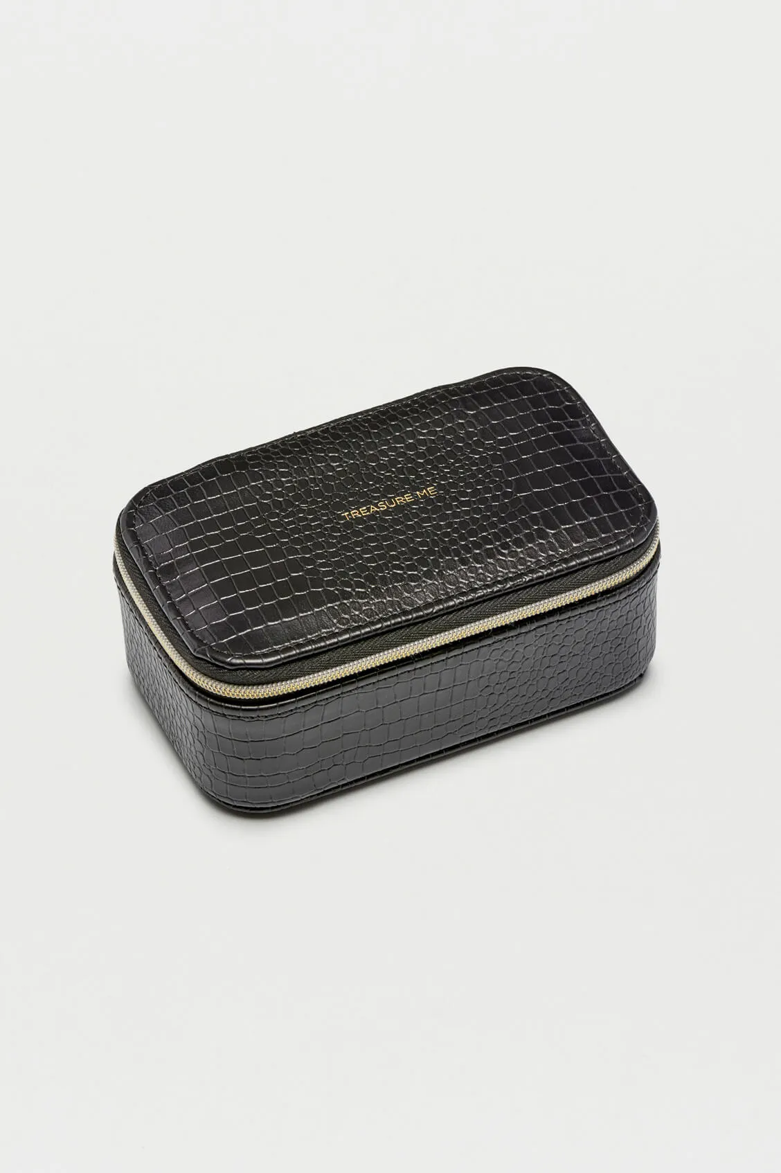 Mini Jewellery Box - Black Croc