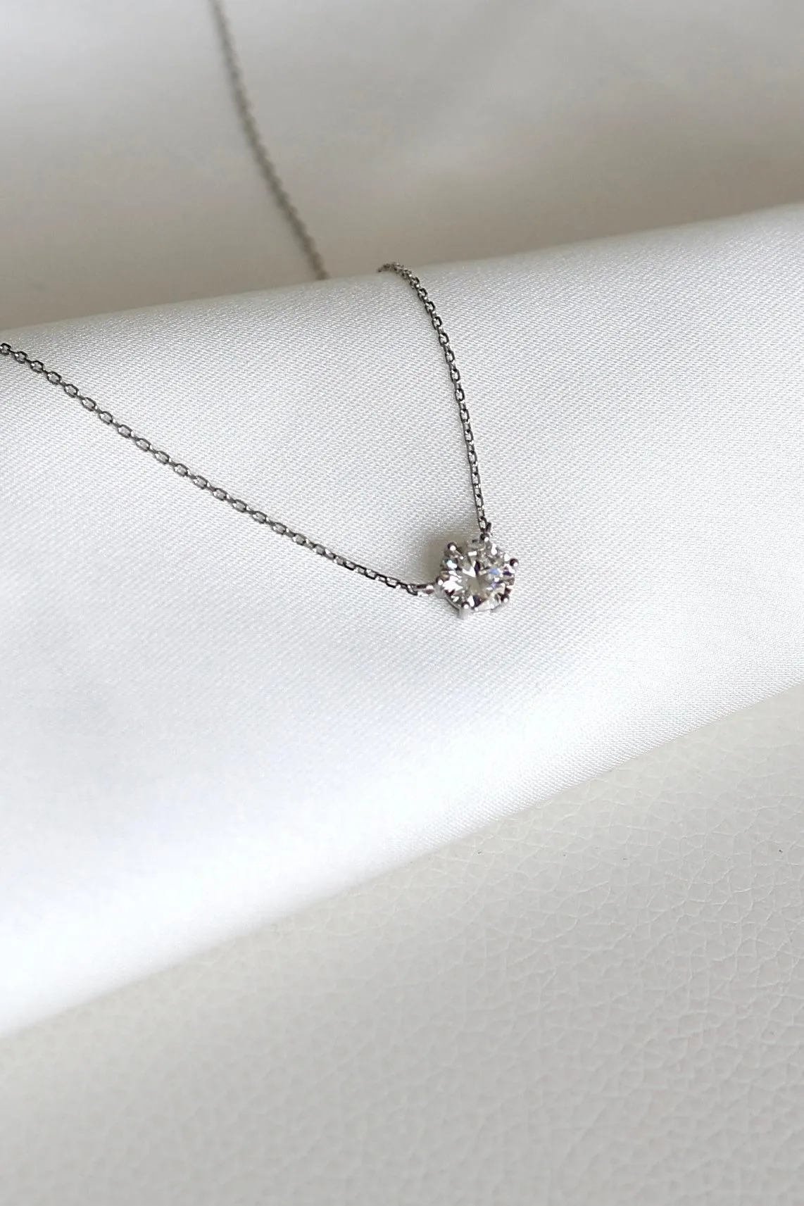 Mini Moissanite Halo Necklace