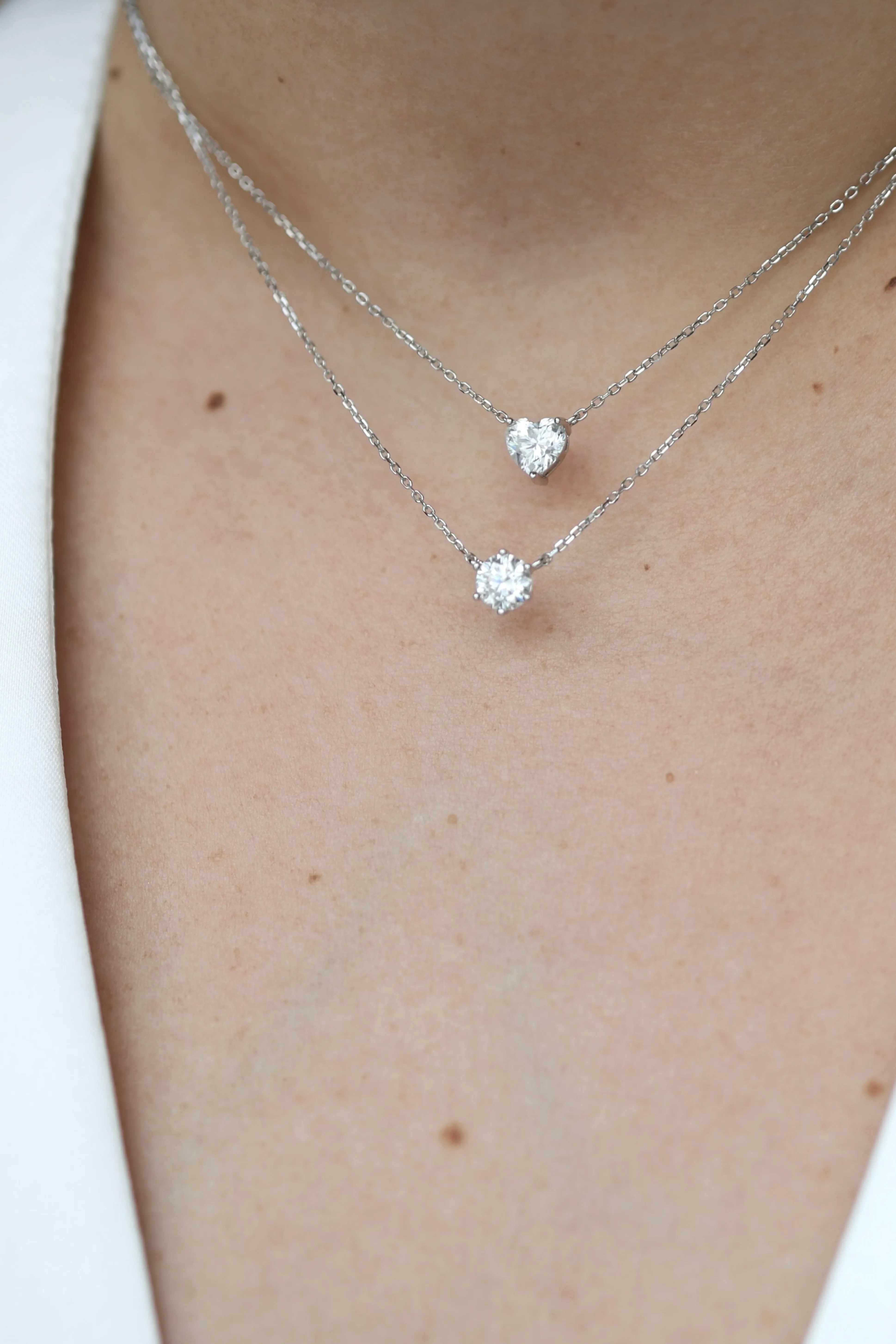 Mini Moissanite Halo Necklace