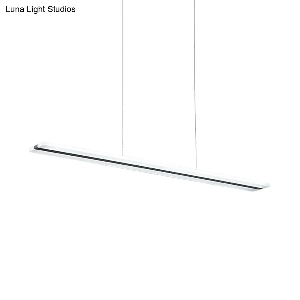 Minimalist Acrylic Linear Pendant LED Ceiling Lamp in Warm/White/Natural Light - Black