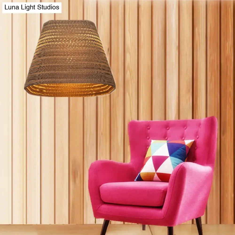 Minimalist Brown Silkworm Suspension Lighting - Rattan Pendant Ceiling Light