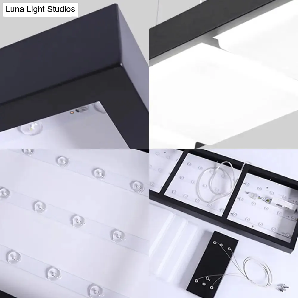 Minimalist LED Pendant Light for Office Ceiling - Acrylic Rectangle Design, Perfect for Table Illumination