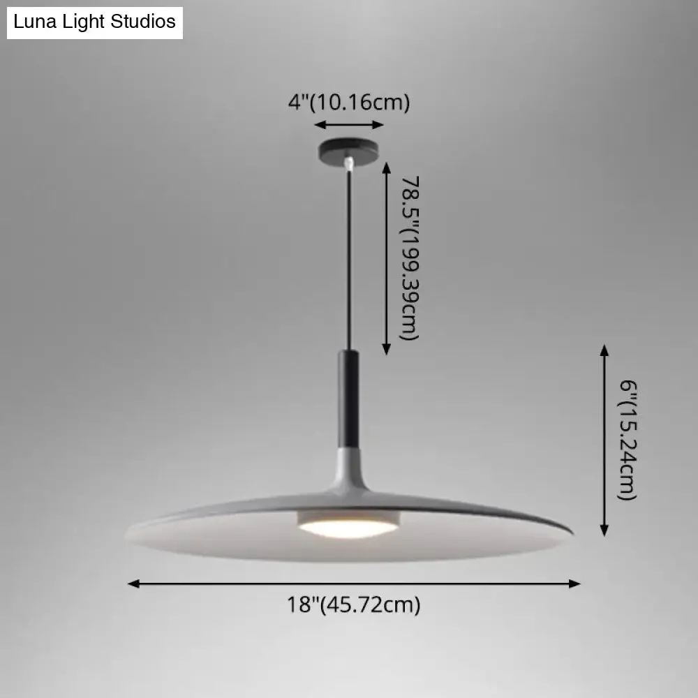 Minimalist Metal LED Pendant Lamp - Flying Saucer Style for Restaurants