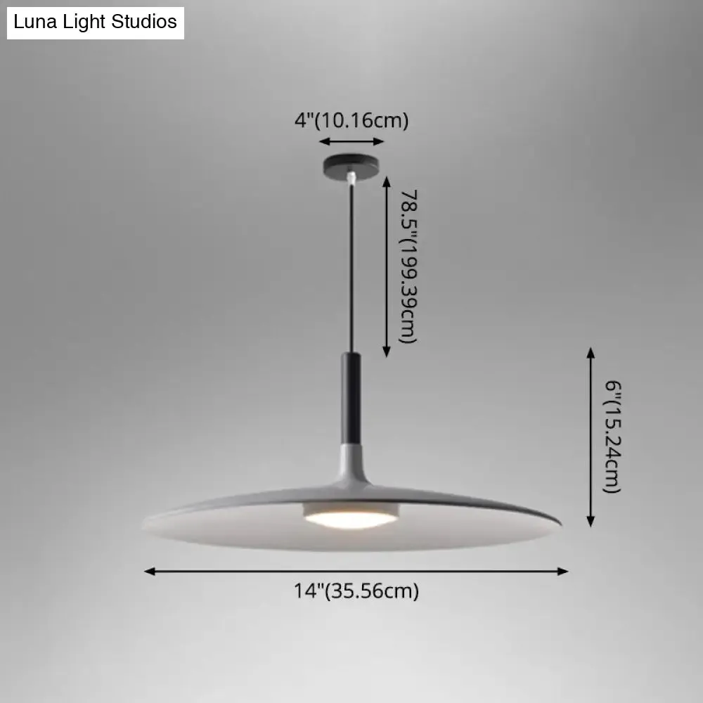 Minimalist Metal LED Pendant Lamp - Flying Saucer Style for Restaurants