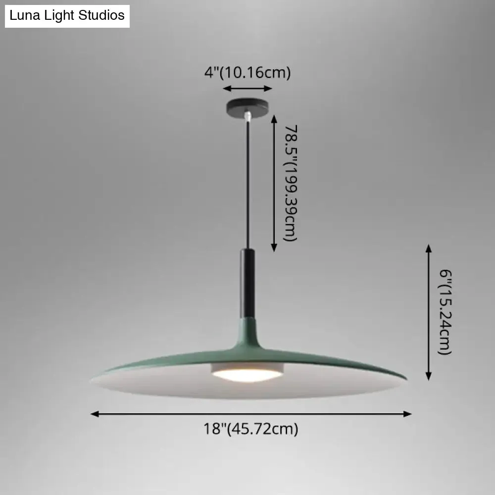 Minimalist Metal LED Pendant Lamp - Flying Saucer Style for Restaurants