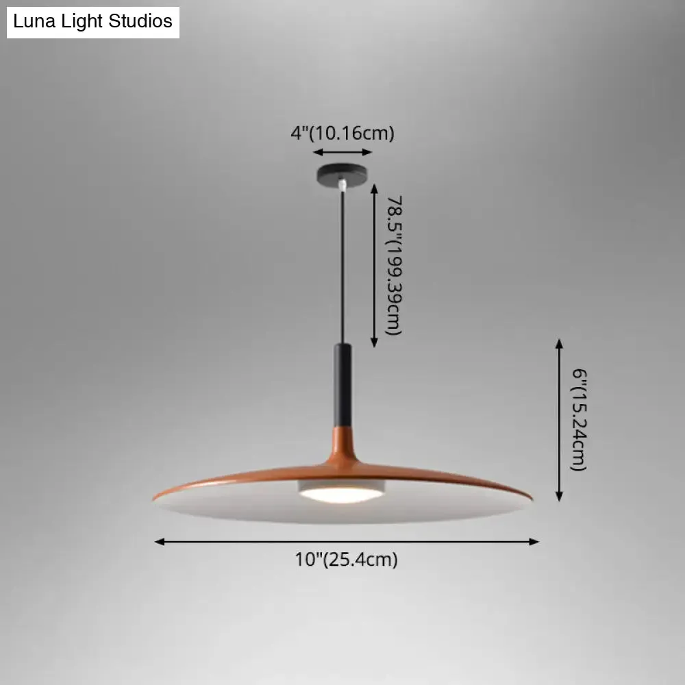 Minimalist Metal LED Pendant Lamp - Flying Saucer Style for Restaurants